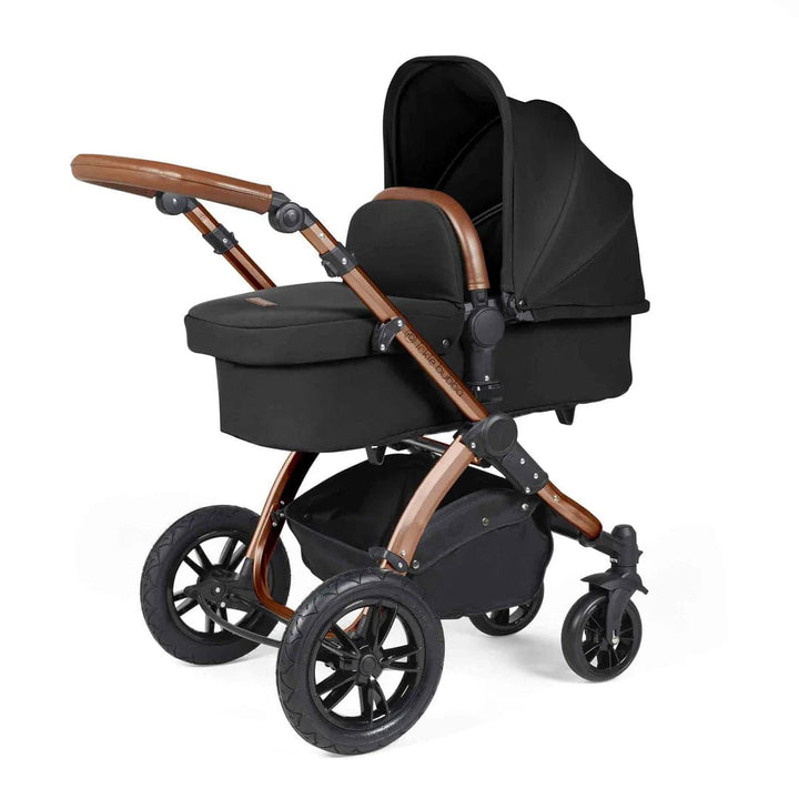 Ickle Bubba Travel Systems Stomp Luxe All-in-One Travel System With Isofix Base (Cirrus) - Bronze / Midnight / Tan