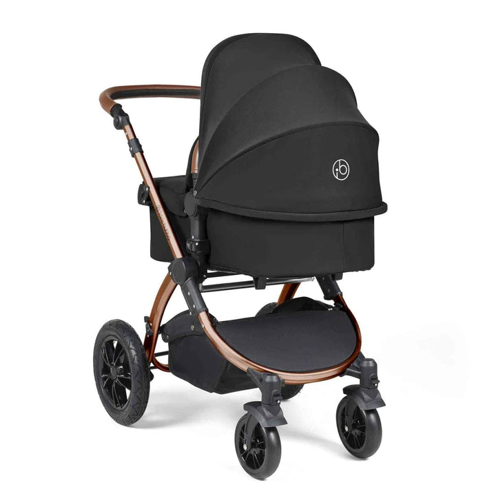 Ickle Bubba Travel Systems Stomp Luxe All-in-One Travel System With Isofix Base (Cirrus) - Bronze / Midnight / Tan