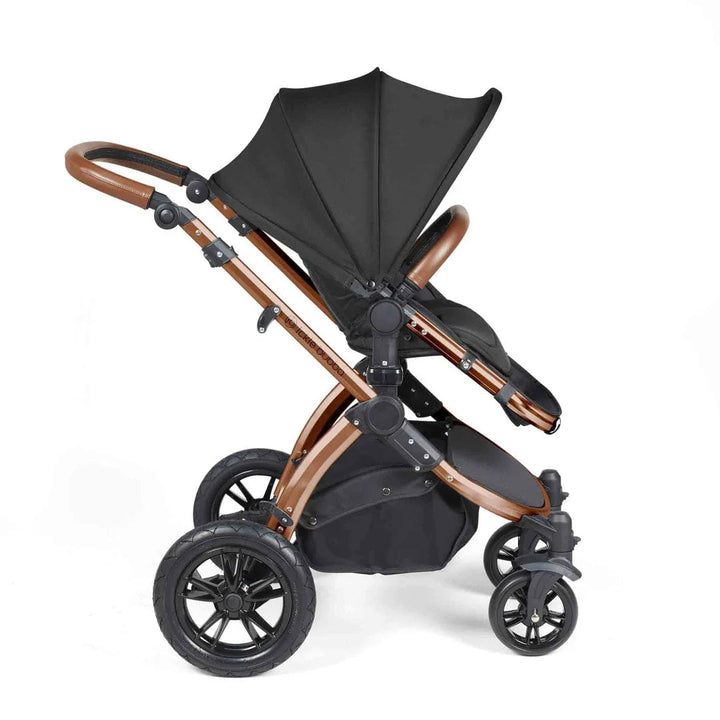 Ickle Bubba Travel Systems Stomp Luxe All-in-One Travel System With Isofix Base (Cirrus) - Bronze / Midnight / Tan