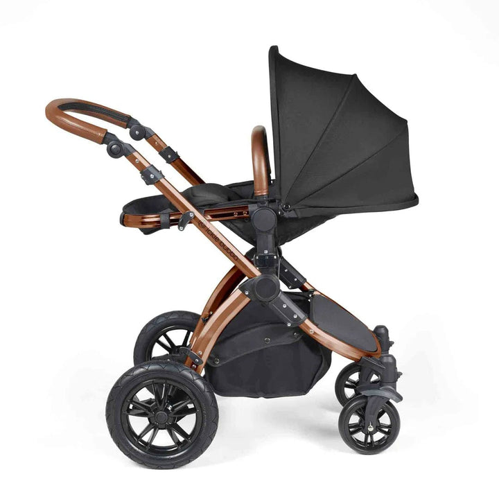 Ickle Bubba Travel Systems Stomp Luxe All-in-One Travel System With Isofix Base (Cirrus) - Bronze / Midnight / Tan