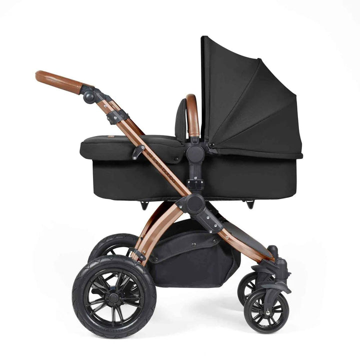 Ickle Bubba Travel Systems Stomp Luxe All-in-One Travel System With Isofix Base (Cirrus) - Bronze / Midnight / Tan