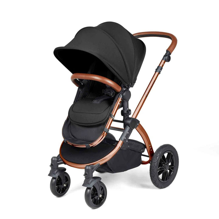 Ickle Bubba Travel Systems Stomp Luxe All-in-One Travel System With Isofix Base (Cirrus) - Bronze / Midnight / Tan