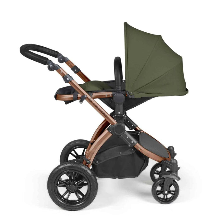 Ickle Bubba Travel Systems Stomp Luxe All-in-One Travel System With Isofix Base (Cirrus) - Bronze / Woodland / Black