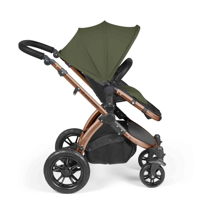 Ickle Bubba Travel Systems Stomp Luxe All-in-One Travel System With Isofix Base (Cirrus) - Bronze / Woodland / Black