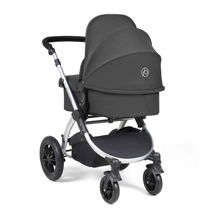 Ickle Bubba Travel Systems Stomp Luxe All-in-One Travel System With Isofix Base (Cirrus) - Silver / Charcoal Grey / Black