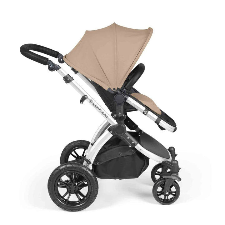 Ickle Bubba Travel Systems Stomp Luxe All-in-One Travel System With Isofix Base (Cirrus) - Silver / Desert / Black