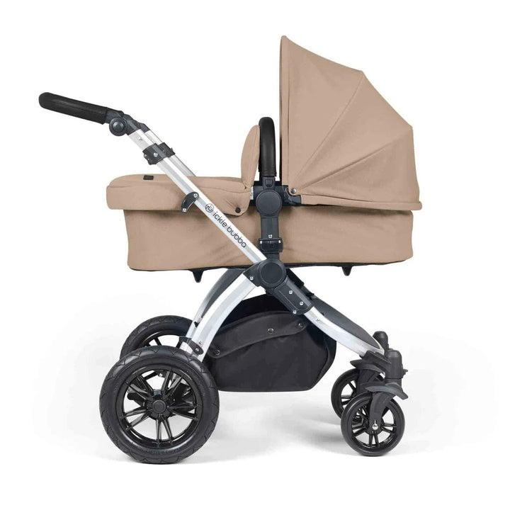 Ickle Bubba Travel Systems Stomp Luxe All-in-One Travel System With Isofix Base (Cirrus) - Silver / Desert / Black