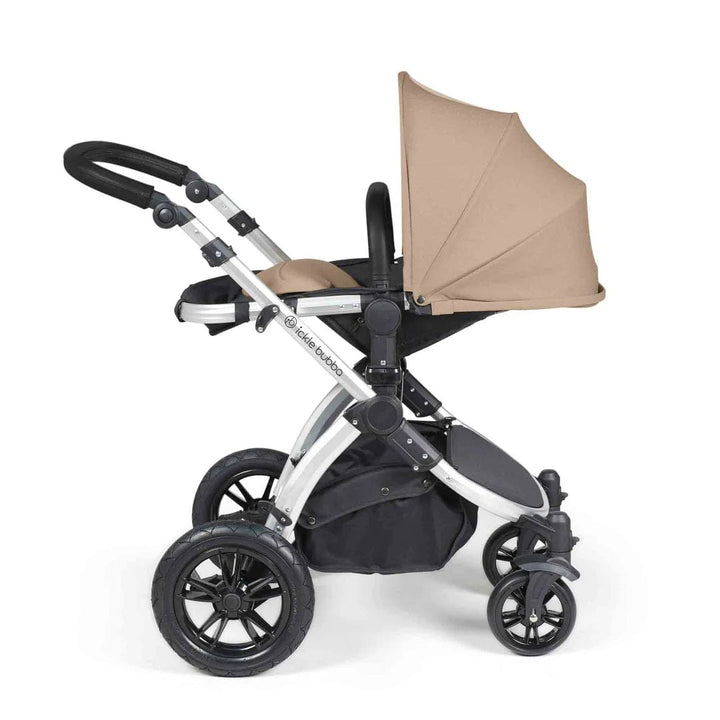 Ickle Bubba Travel Systems Stomp Luxe All-in-One Travel System With Isofix Base (Cirrus) - Silver / Desert / Black