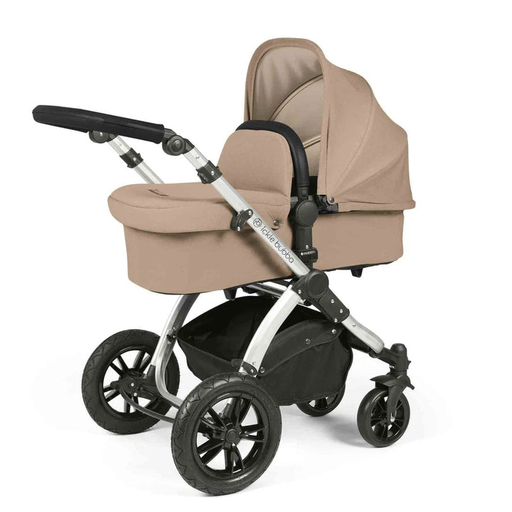 Ickle Bubba Travel Systems Stomp Luxe All-in-One Travel System With Isofix Base (Cirrus) - Silver / Desert / Black