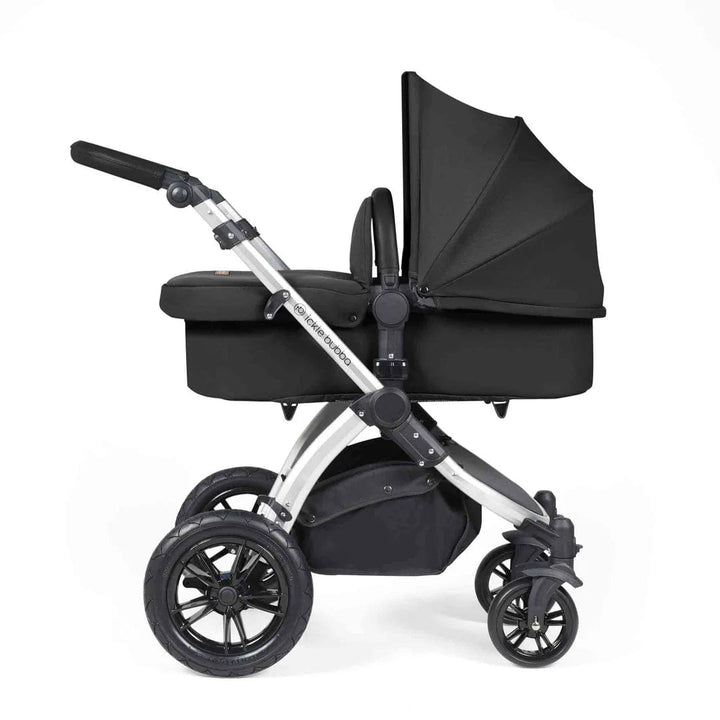 Ickle Bubba Travel Systems Stomp Luxe All-in-One Travel System With Isofix Base (Cirrus) - Silver / Midnight / Black