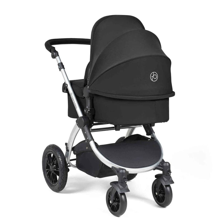 Ickle Bubba Travel Systems Stomp Luxe All-in-One Travel System With Isofix Base (Cirrus) - Silver / Midnight / Black