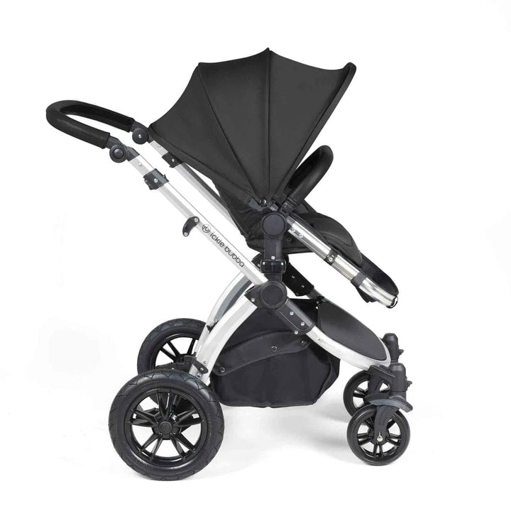 Ickle Bubba Travel Systems Stomp Luxe All-in-One Travel System With Isofix Base (Cirrus) - Silver / Midnight / Black