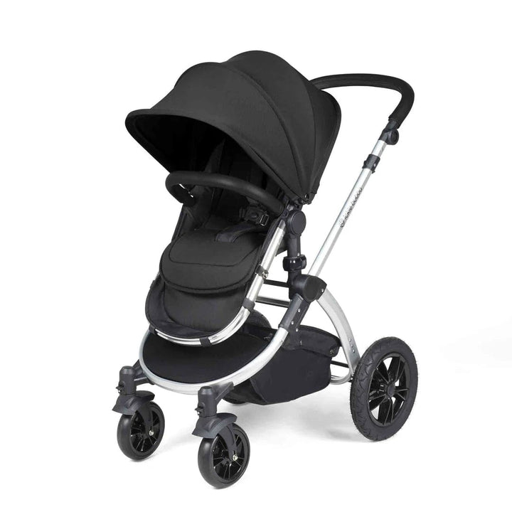 Ickle Bubba Travel Systems Stomp Luxe All-in-One Travel System With Isofix Base (Cirrus) - Silver / Midnight / Black