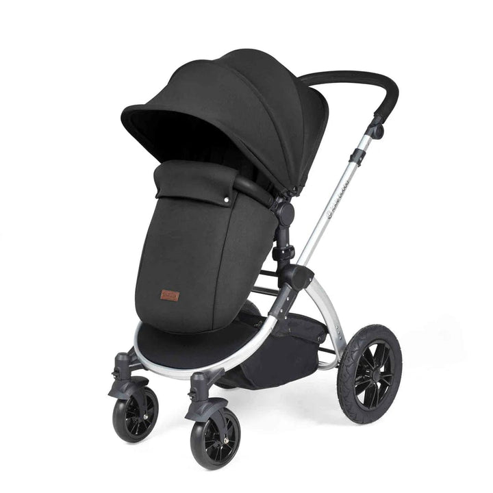 Ickle Bubba Travel Systems Stomp Luxe All-in-One Travel System With Isofix Base (Cirrus) - Silver / Midnight / Black