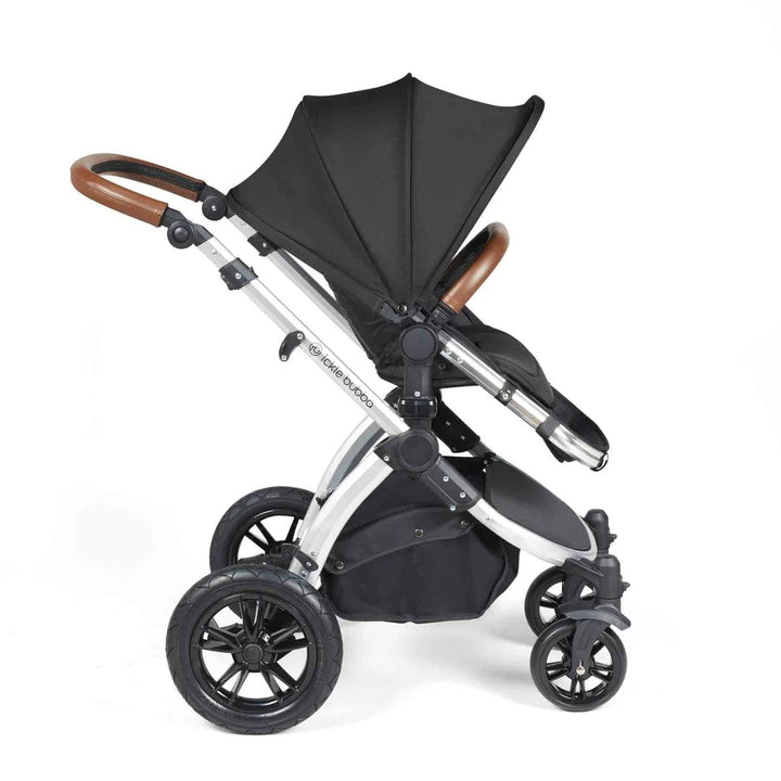 Ickle Bubba Travel Systems Stomp Luxe All-in-One Travel System With Isofix Base (Cirrus) - Silver / Midnight / Tan