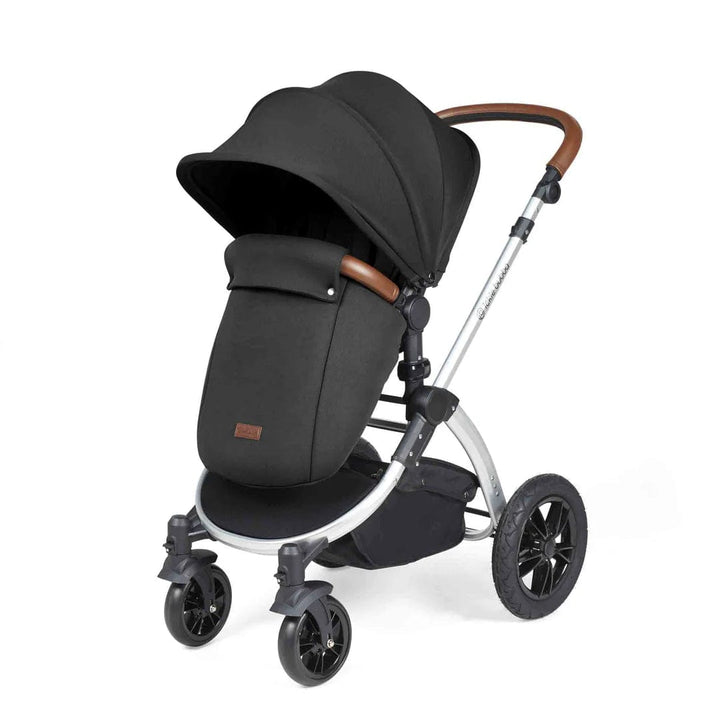 Ickle Bubba Travel Systems Stomp Luxe All-in-One Travel System With Isofix Base (Cirrus) - Silver / Midnight / Tan