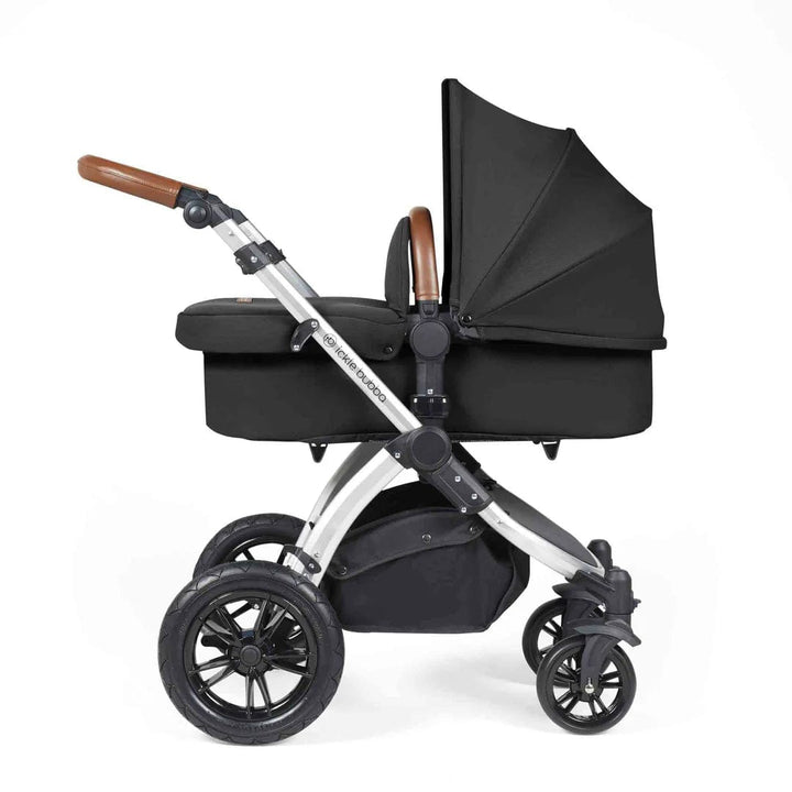 Ickle Bubba Travel Systems Stomp Luxe All-in-One Travel System With Isofix Base (Cirrus) - Silver / Midnight / Tan