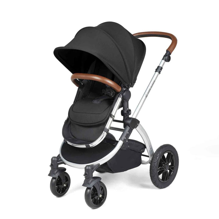 Ickle Bubba Travel Systems Stomp Luxe All-in-One Travel System With Isofix Base (Cirrus) - Silver / Midnight / Tan