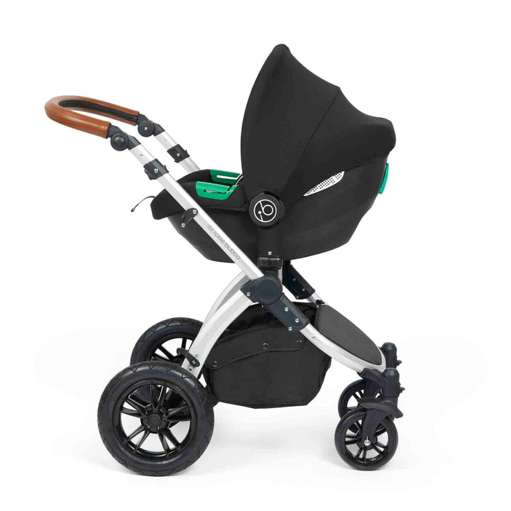 Ickle Bubba Travel Systems Stomp Luxe All-in-One Travel System With Isofix Base (Cirrus) - Silver / Midnight / Tan