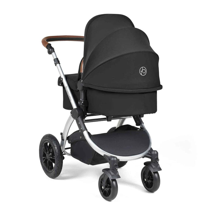 Ickle Bubba Travel Systems Stomp Luxe All-in-One Travel System With Isofix Base (Cirrus) - Silver / Midnight / Tan