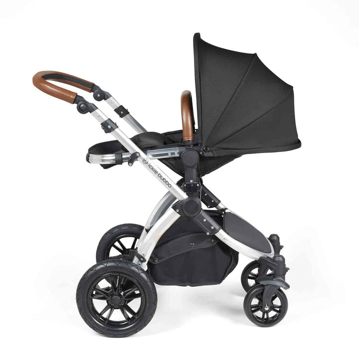 Ickle Bubba Travel Systems Stomp Luxe All-in-One Travel System With Isofix Base (Cirrus) - Silver / Midnight / Tan