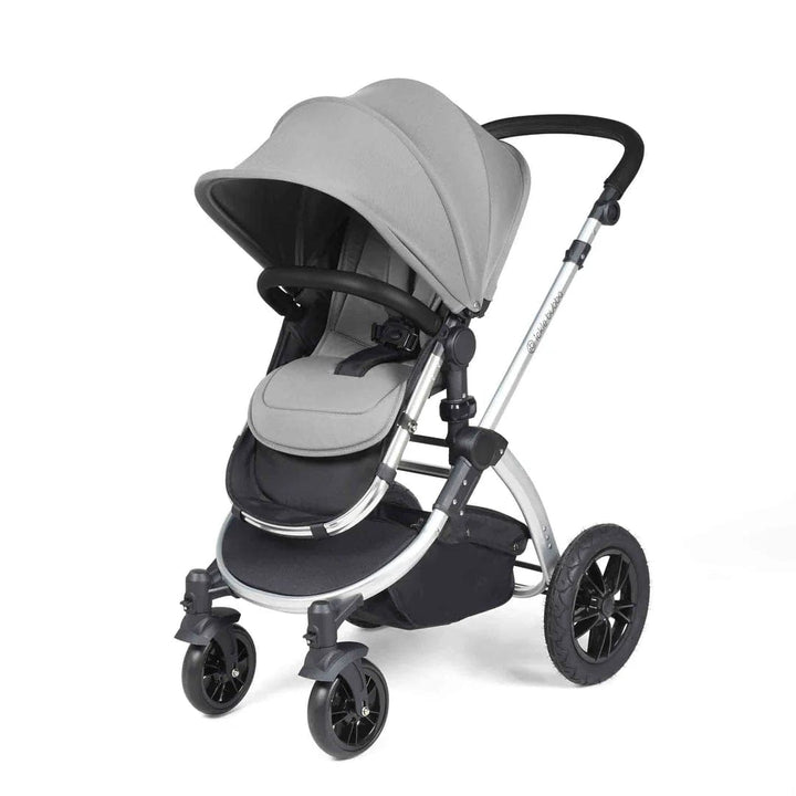 Ickle Bubba Travel Systems Stomp Luxe All-in-One Travel System With Isofix Base (Cirrus) - Silver / Pearl Grey / Black