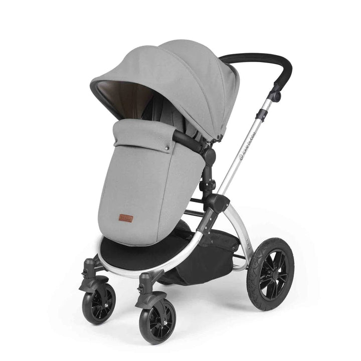 Ickle Bubba Travel Systems Stomp Luxe All-in-One Travel System With Isofix Base (Cirrus) - Silver / Pearl Grey / Black