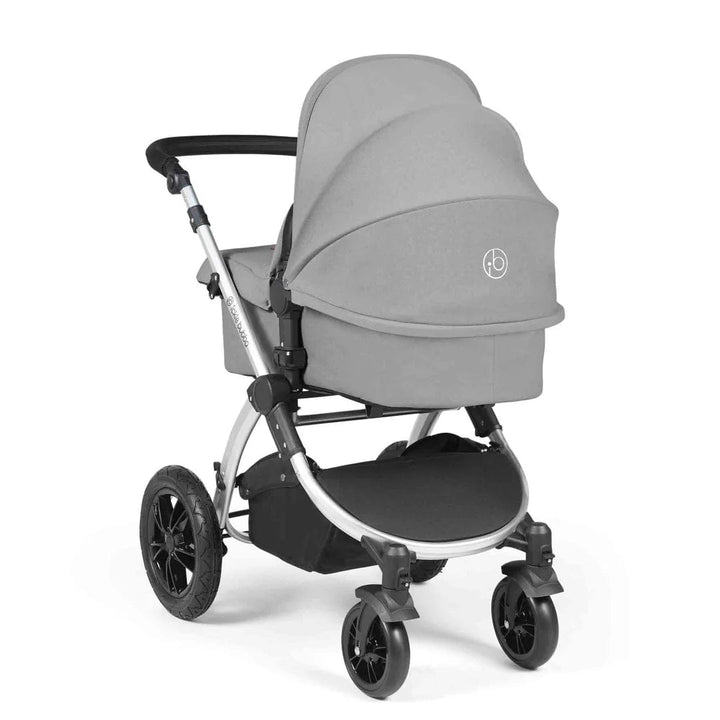 Ickle Bubba Travel Systems Stomp Luxe All-in-One Travel System With Isofix Base (Cirrus) - Silver / Pearl Grey / Black