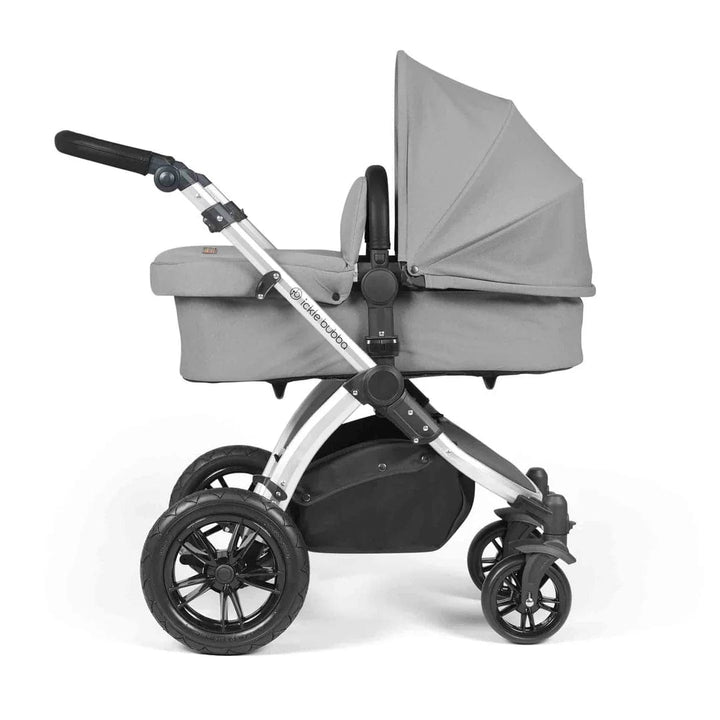 Ickle Bubba Travel Systems Stomp Luxe All-in-One Travel System With Isofix Base (Cirrus) - Silver / Pearl Grey / Black