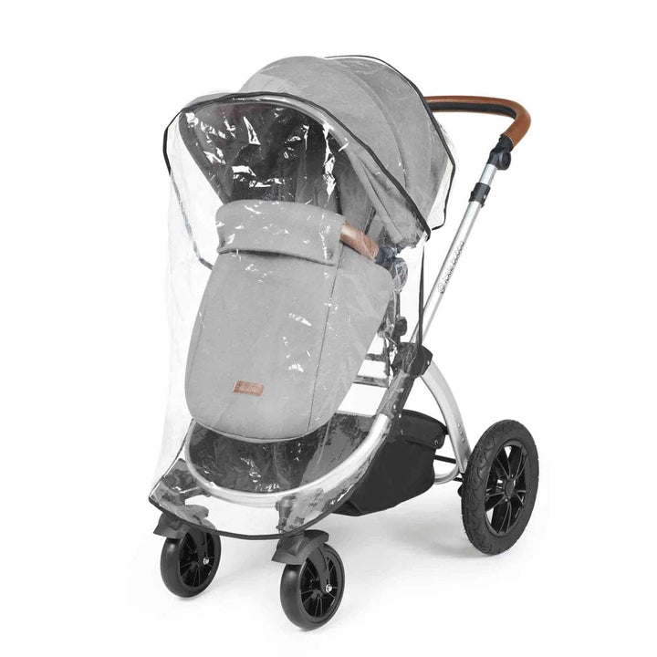 Ickle Bubba Travel Systems Stomp Luxe All-in-One Travel System With Isofix Base (Cirrus) - Silver / Pearl Grey / Tan