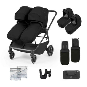 Ickle Bubba twin pushchairs Ickle Bubba Altair Twin Pram - Black