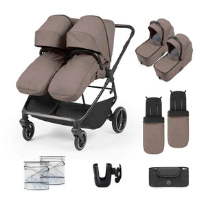 Ickle Bubba twin pushchairs Ickle Bubba Altair Twin Pram - Mink