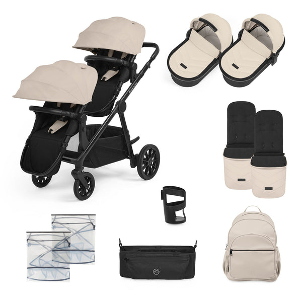 Ickle Bubba Wheels Ickle Bubba Libra 2in1 Pushchair, Twin Package - Black / Stone / Black