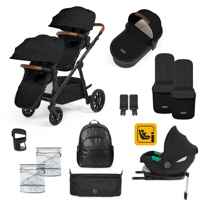 Ickle Bubba Wheels Ickle Bubba Libra Travel System (Cirrus) - Black / Black / Tan