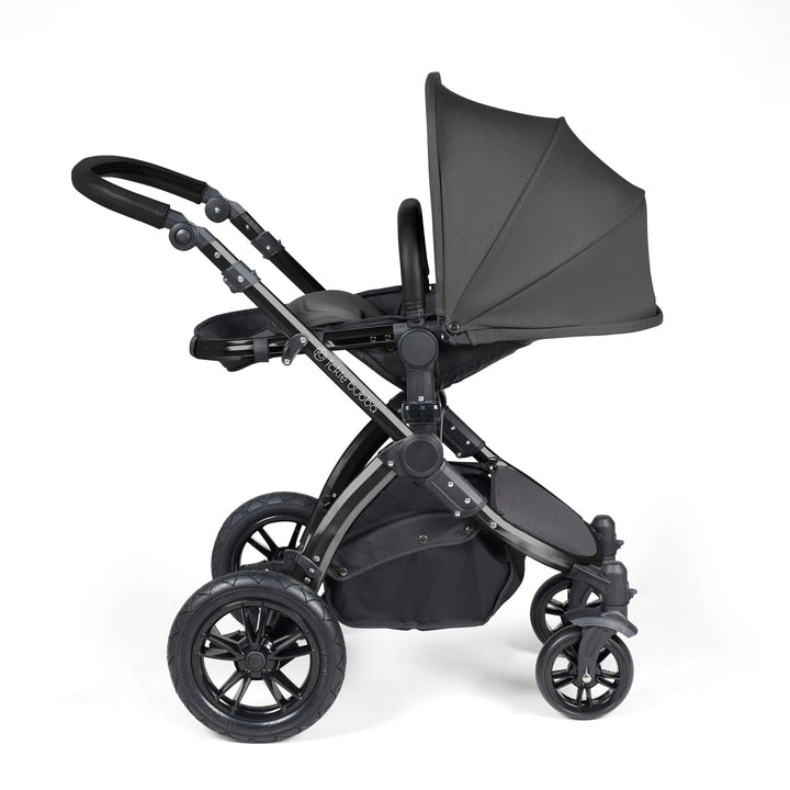 Ickle Bubba Wheels Ickle Bubba Stomp Luxe All-in-One i-Size Travel System (Stratus) with Bubba&Me - Black / Charcoal Grey / Black