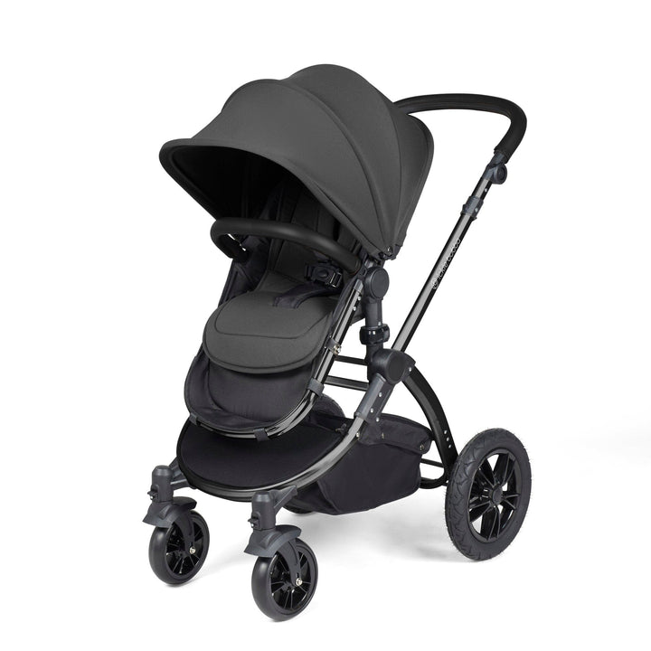 Ickle Bubba Wheels Ickle Bubba Stomp Luxe All-in-One i-Size Travel System (Stratus) with Bubba&Me - Black / Charcoal Grey / Black