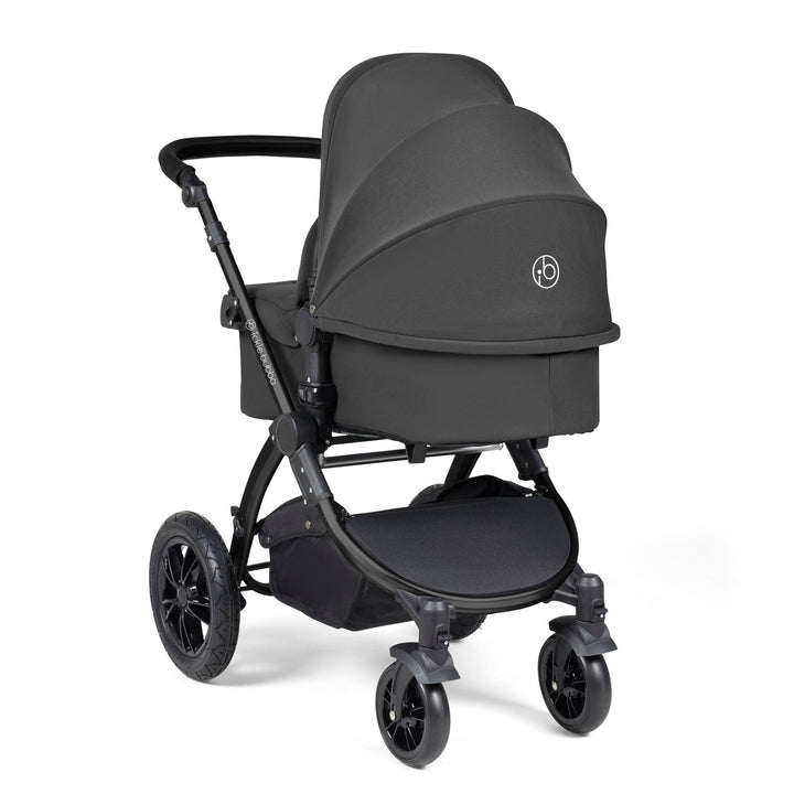 Ickle Bubba Wheels Ickle Bubba Stomp Luxe All-in-One i-Size Travel System (Stratus) with Bubba&Me - Black / Charcoal Grey / Black