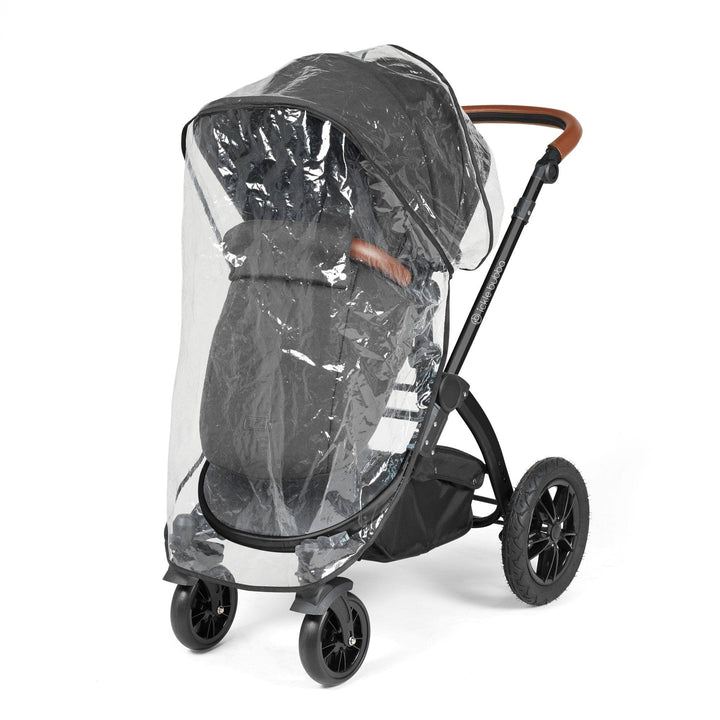 Ickle Bubba Wheels Ickle Bubba Stomp Luxe All-in-One i-Size Travel System (Stratus) with Bubba&Me - Black / Charcoal Grey / Tan