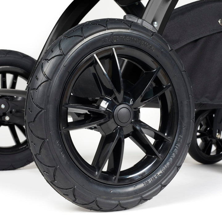 Ickle Bubba Wheels Ickle Bubba Stomp Luxe All-in-One i-Size Travel System (Stratus) with Bubba&Me - Black / Charcoal Grey / Tan