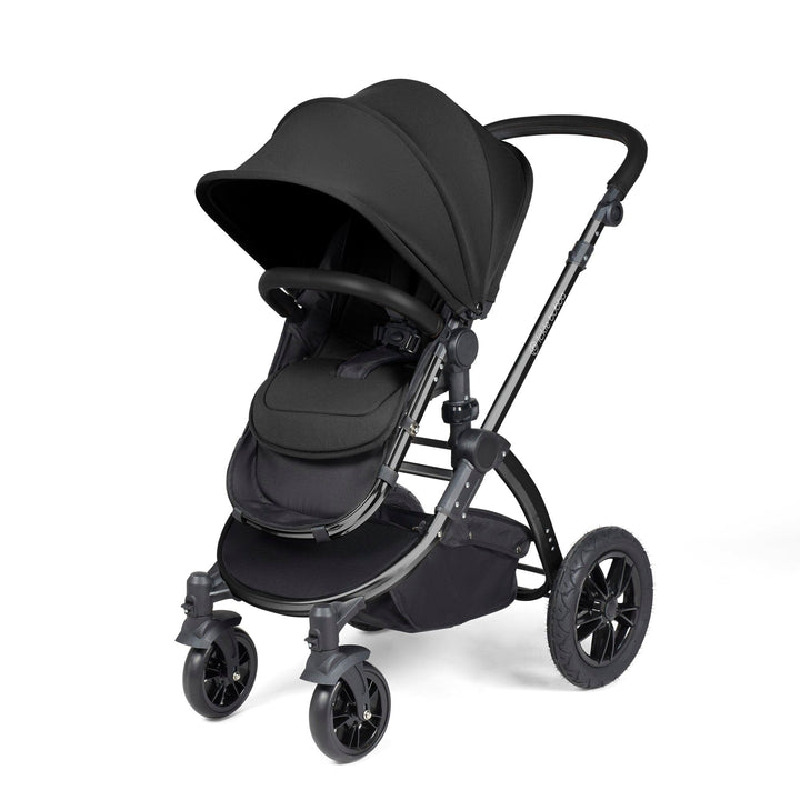 Ickle Bubba Wheels Ickle Bubba Stomp Luxe All-in-One i-Size Travel System (Stratus) with Bubba&Me - Black / Midnight / Black