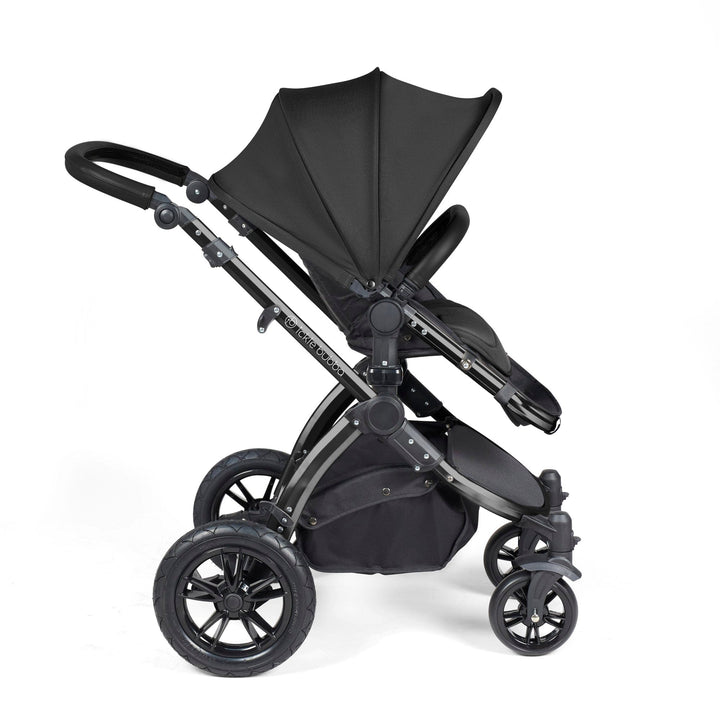 Ickle Bubba Wheels Ickle Bubba Stomp Luxe All-in-One i-Size Travel System (Stratus) with Bubba&Me - Black / Midnight / Black