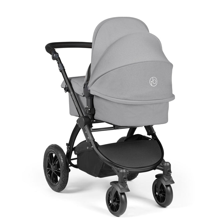 Ickle Bubba Wheels Ickle Bubba Stomp Luxe All-in-One i-Size Travel System (Stratus) with Bubba&Me - Black / Pearl Grey / Black