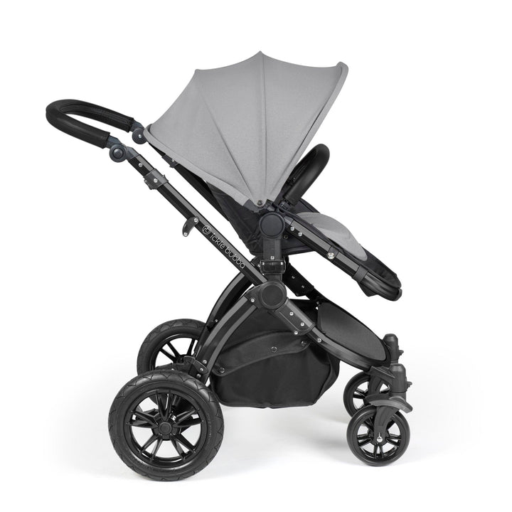 Ickle Bubba Wheels Ickle Bubba Stomp Luxe All-in-One i-Size Travel System (Stratus) with Bubba&Me - Black / Pearl Grey / Black