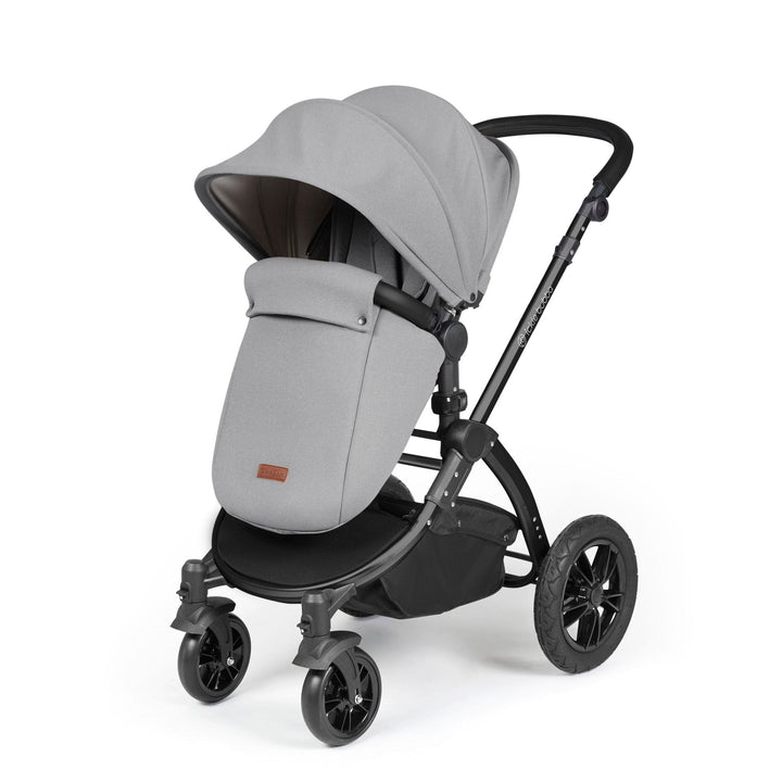 Ickle Bubba Wheels Ickle Bubba Stomp Luxe All-in-One i-Size Travel System (Stratus) with Bubba&Me - Black / Pearl Grey / Black