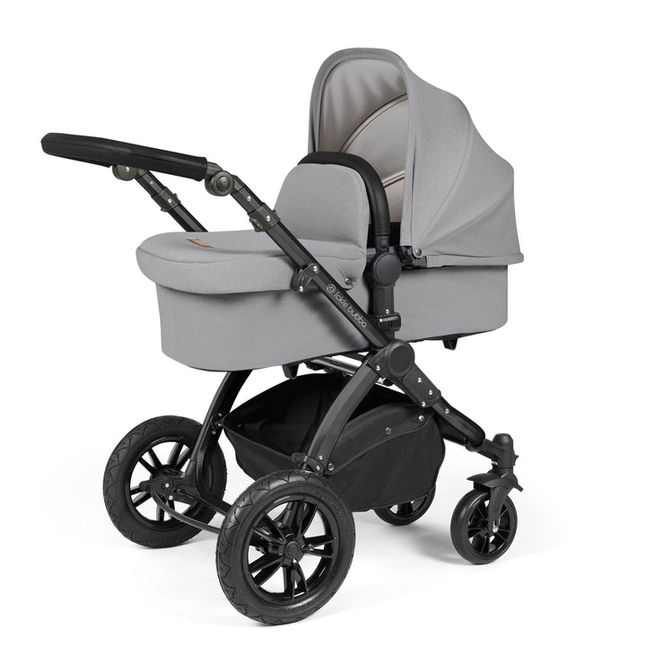 Ickle Bubba Wheels Ickle Bubba Stomp Luxe All-in-One i-Size Travel System (Stratus) with Bubba&Me - Black / Pearl Grey / Black