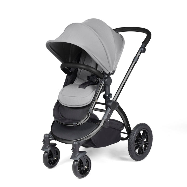 Ickle Bubba Wheels Ickle Bubba Stomp Luxe All-in-One i-Size Travel System (Stratus) with Bubba&Me - Black / Pearl Grey / Black