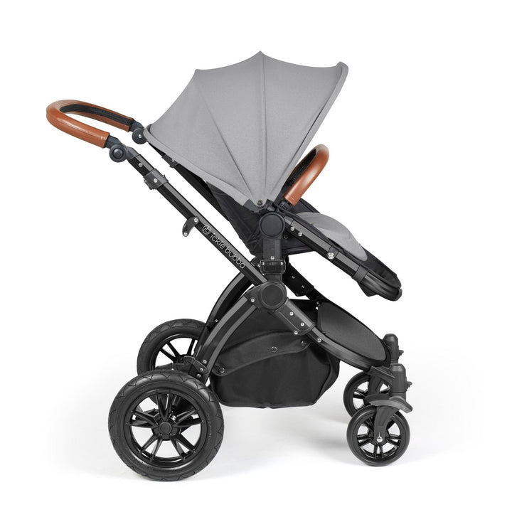 Ickle Bubba Wheels Ickle Bubba Stomp Luxe All-in-One i-Size Travel System (Stratus) with Bubba&Me - Black / Pearl Grey / Tan