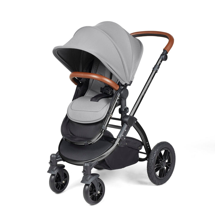 Ickle Bubba Wheels Ickle Bubba Stomp Luxe All-in-One i-Size Travel System (Stratus) with Bubba&Me - Black / Pearl Grey / Tan