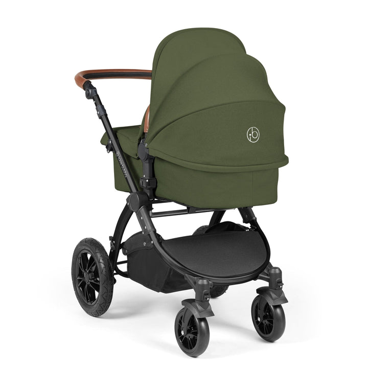 Ickle Bubba Wheels Ickle Bubba Stomp Luxe All-in-One i-Size Travel System (Stratus) with Bubba&Me - Black / Woodland / Tan