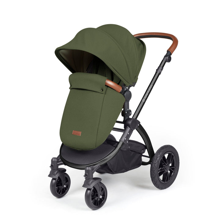 Ickle Bubba Wheels Ickle Bubba Stomp Luxe All-in-One i-Size Travel System (Stratus) with Bubba&Me - Black / Woodland / Tan